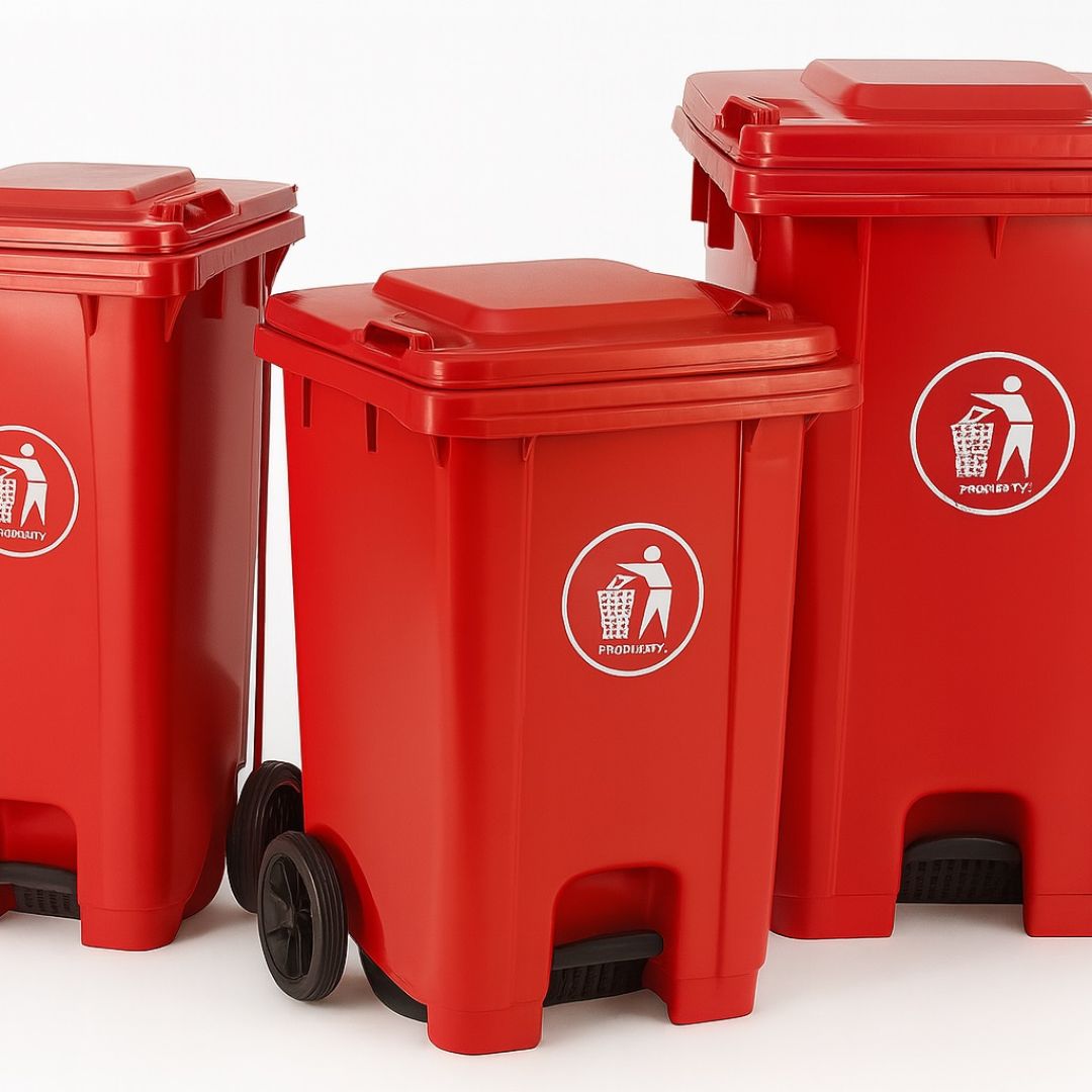 CONTENEDOR 240 LTS CON RUEDAS Y PEDAL ROJO PROQUAL